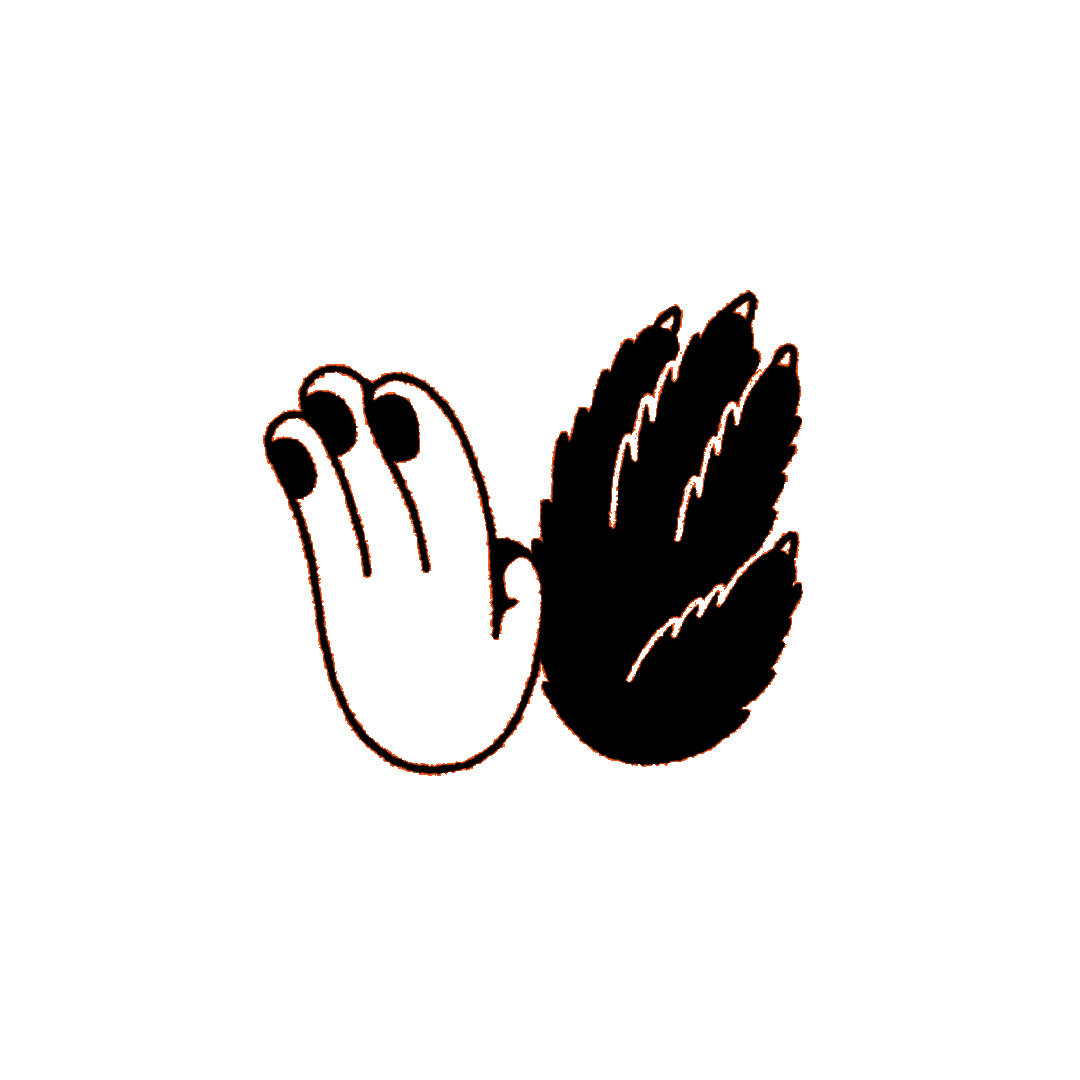 Animated Deuce Studio illustration of two hands meeting in a high five